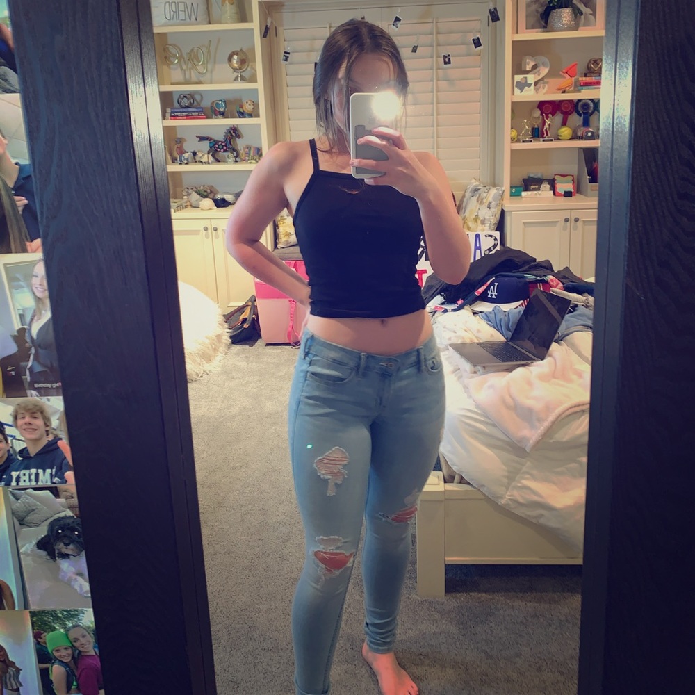 Hollister Low Rise Super Skinny Light Denim Jeans